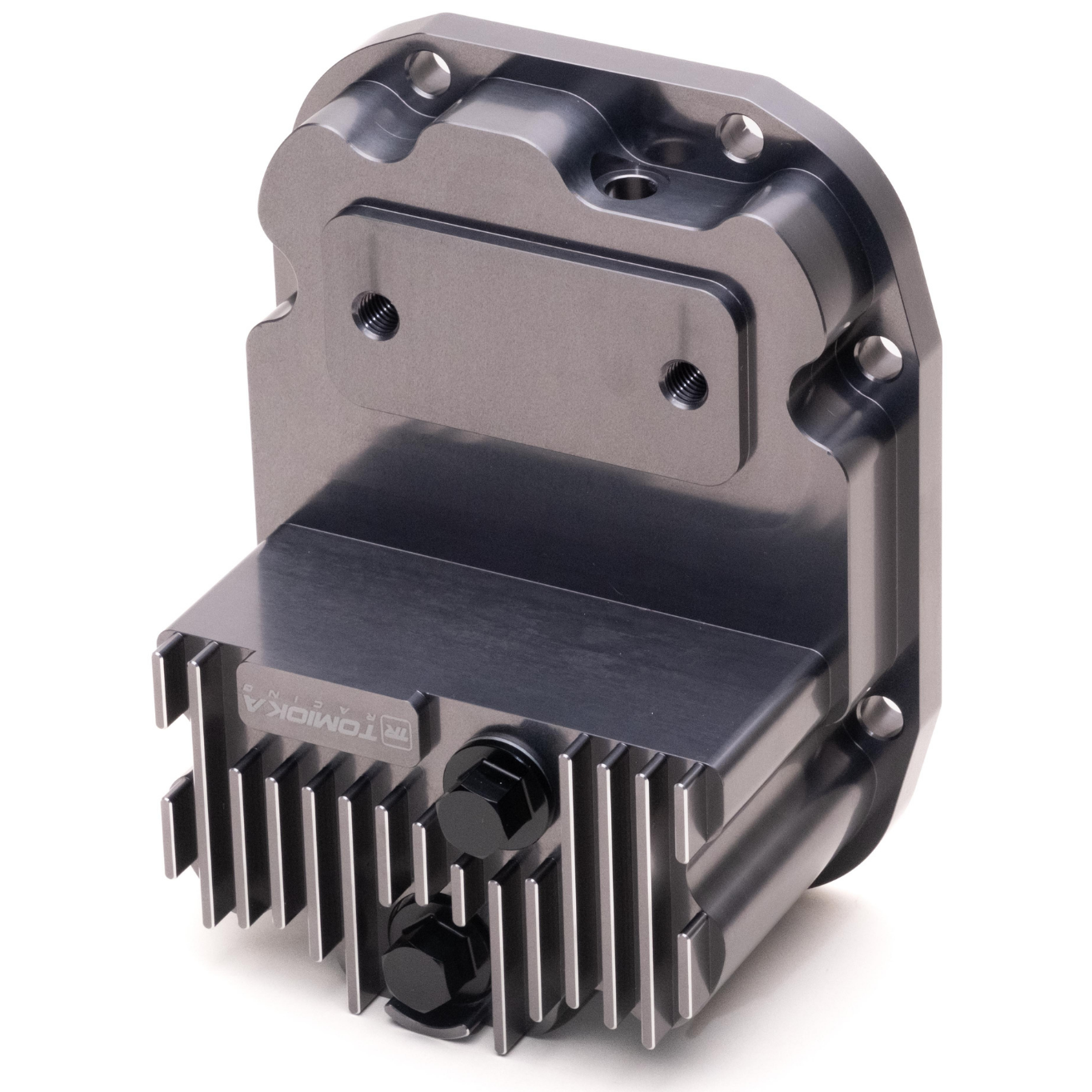 Subaru STI R180 diff cover, CNC billet 6061-T6 with machined fins, Gunmetal Blue