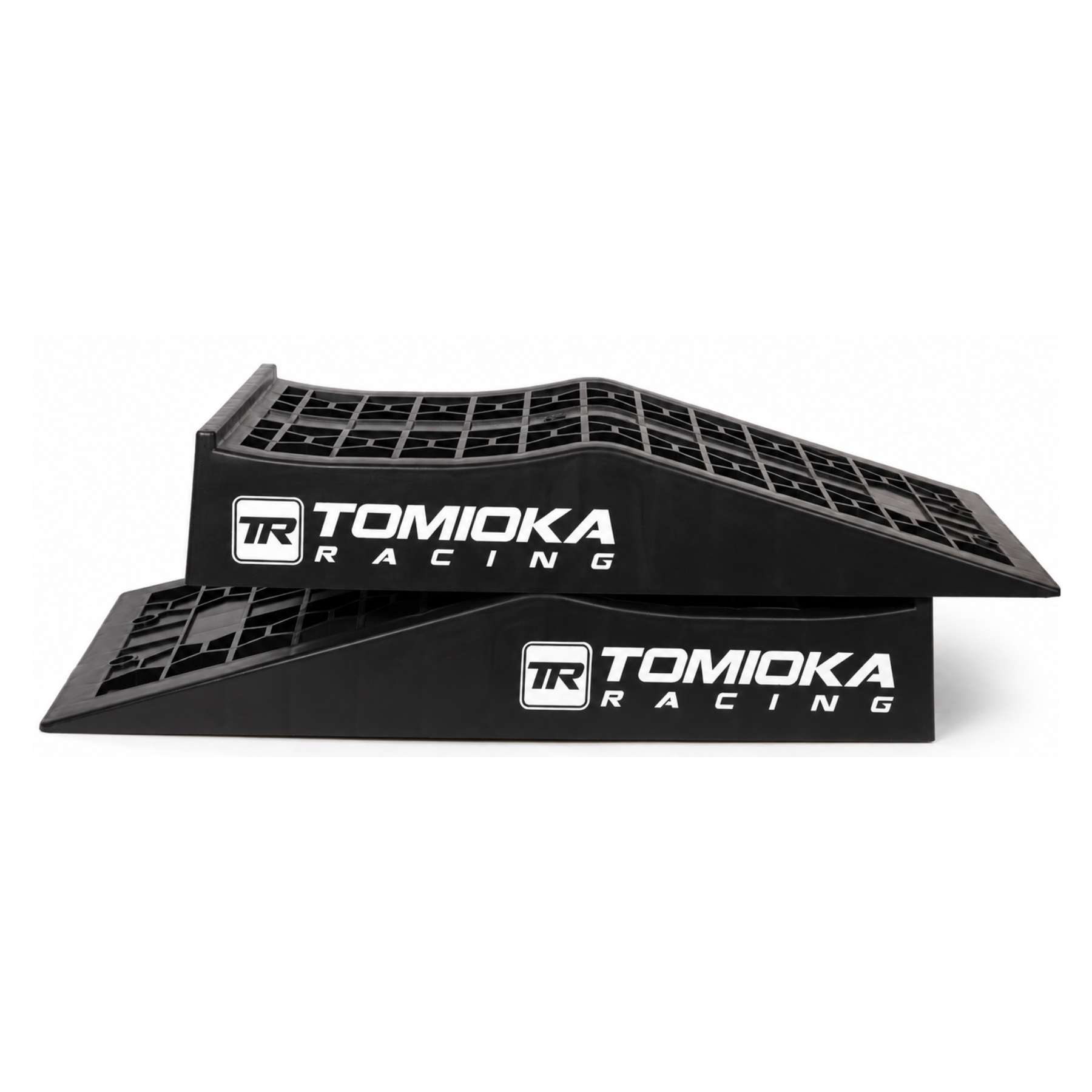 Black racing wing with Tomioka Racing logo on a white background