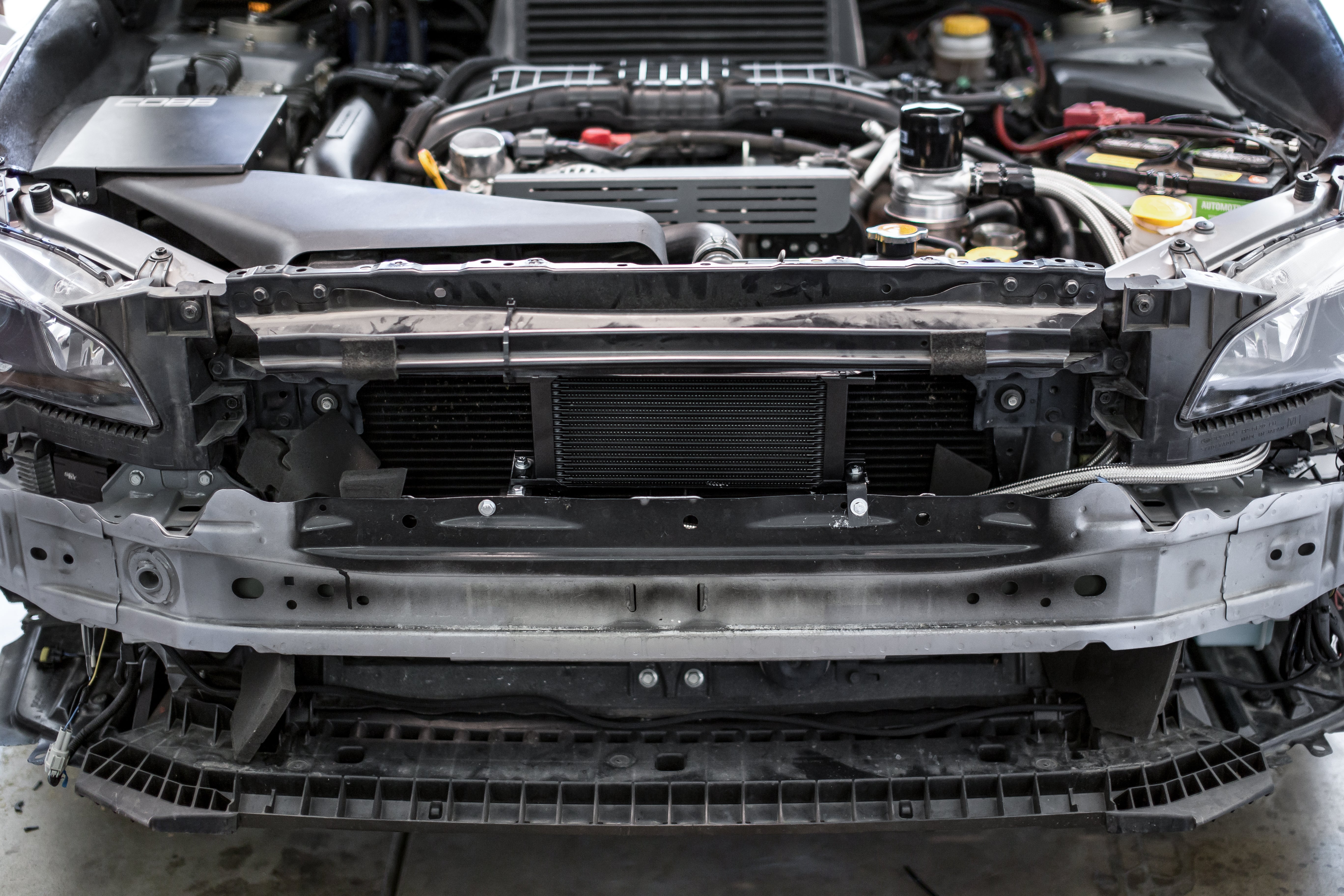 tomioka racing oil cooler kit wrx fa20dit thermostatic

wrx fa20 oil cooler core mounted behind grille

thermostatic sandwich plate for subaru wrx oil cooler

braided an oil lines wrx installation
